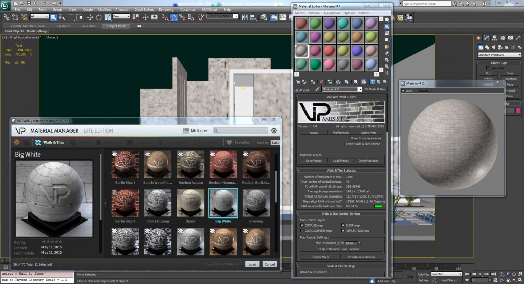 Walls Tiles Complete Vizpark - Vray Wall Paint Material For 3ds Max